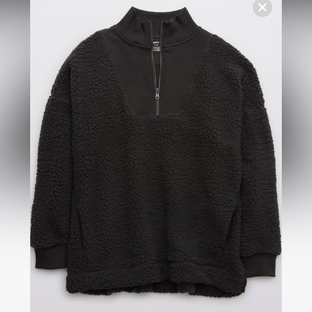 Aerie Dream Sherpa Quarter Zip Pullover Sweatshirt Women’s Small